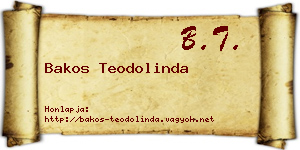 Bakos Teodolinda névjegykártya